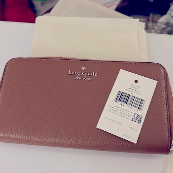 Kate Spade Lg Carmel,Pebble,Leather, Wallet, Card Slots,...